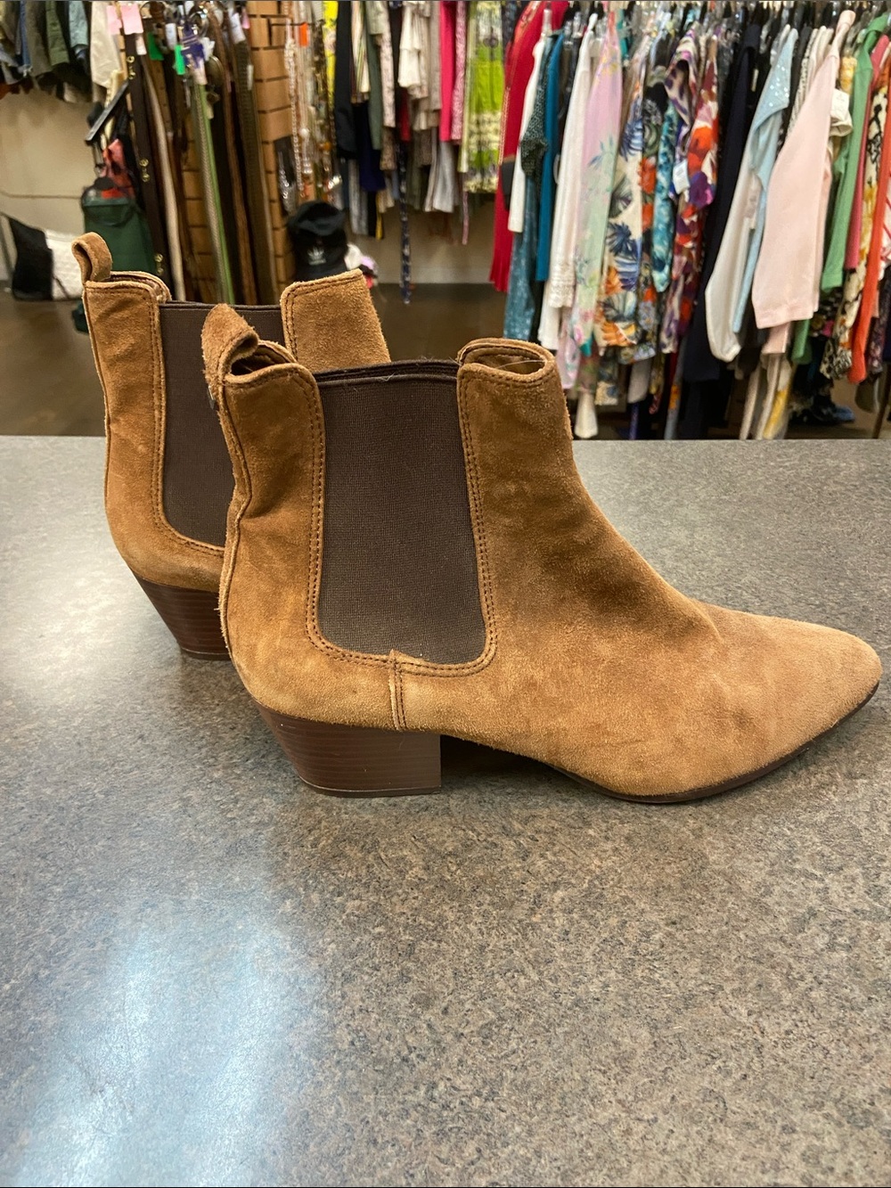 Sam Edelman Camel Suede Chelsea Ankle Boots